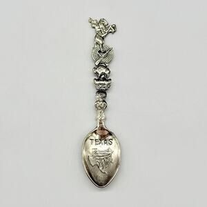 Texas State Japan Made Silver Vintage Mini Souvenir Spoon 5"